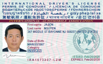 Unofficial International Driving Document card